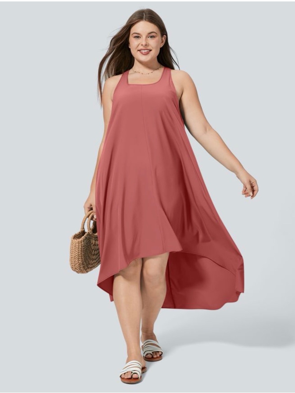 HALARA NEW Breezeful RacerPocket High Low Flowy Quick Dry Casual Midi Dress 2X - Picture 5 of 11